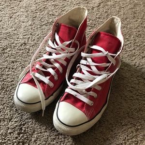 Red hi-top Converse